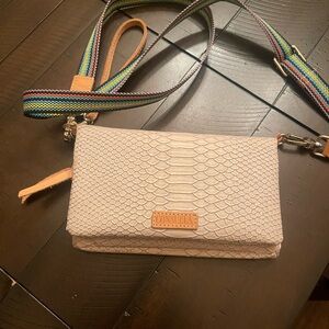 Consuela Textured Cream Crossbody Bag